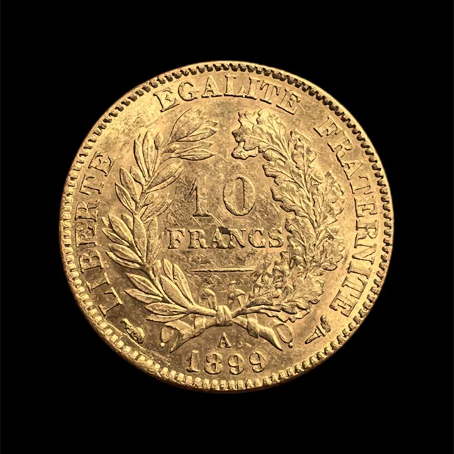 10 Francs or — Napoléon (demi), revers