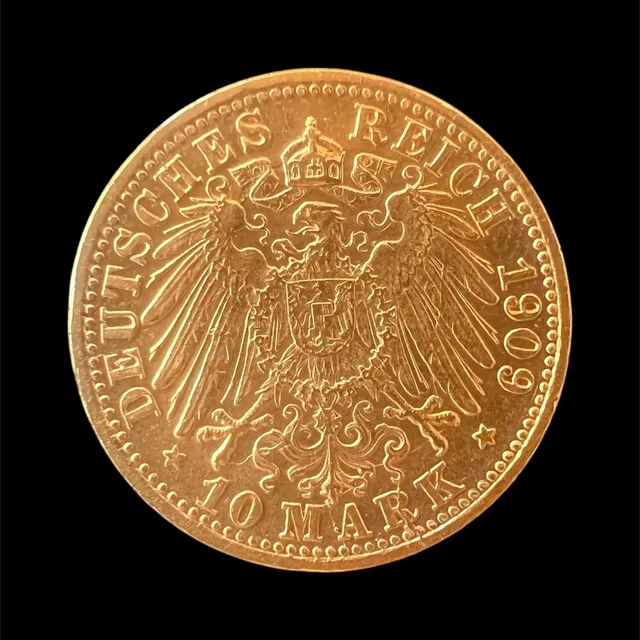 10 Mark or — Wurtemberg, Guillaume II (1909), revers