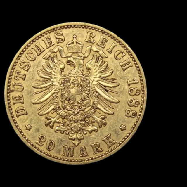 20 Mark or — Prusse, Guillaume II (1893), revers