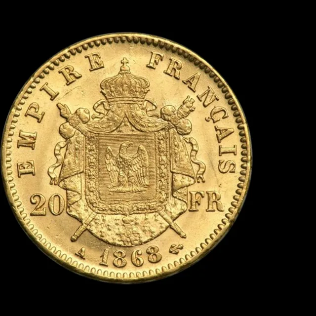 Napoléon III — 20 Francs, 1865, revers