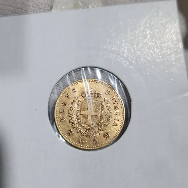 5 Lire or — Vittorio Emanuele II (Italie, 1863), revers
